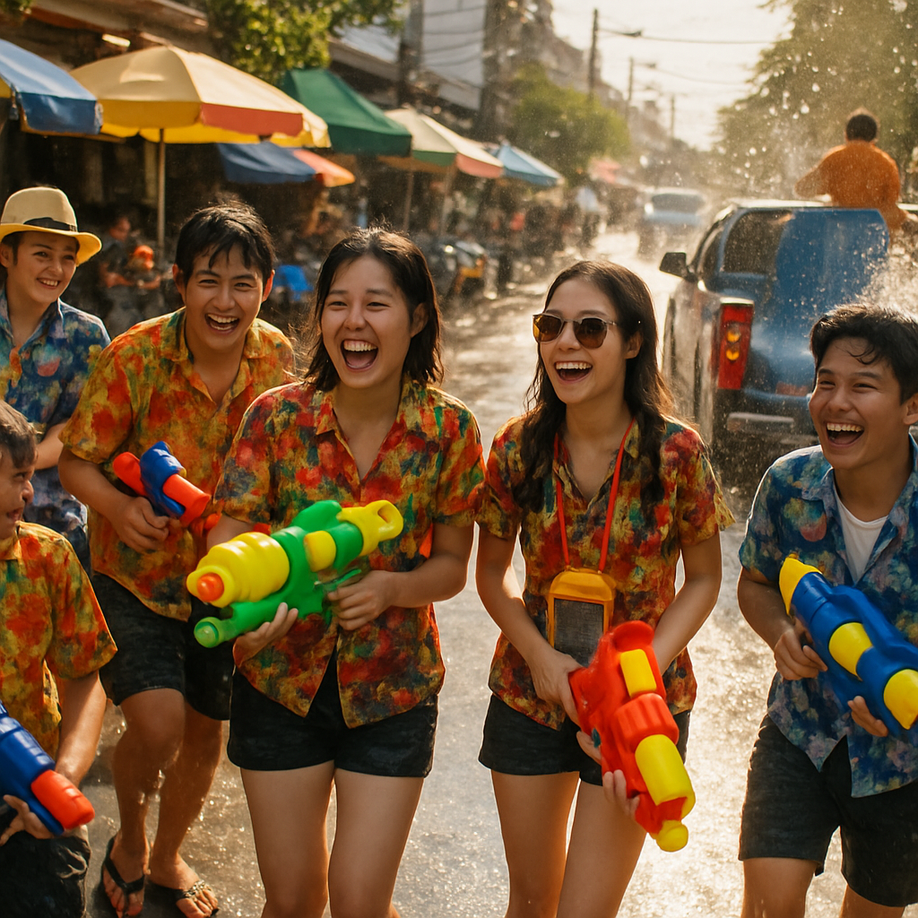 Songkran Street Splash Painting by numbers kit