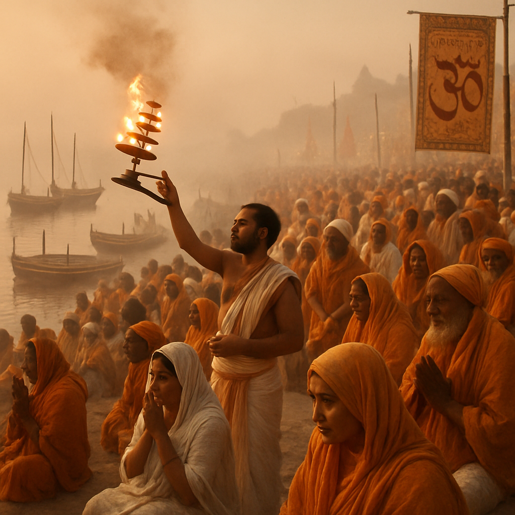 Kumbh Mela Riverside Bathing painting number kit