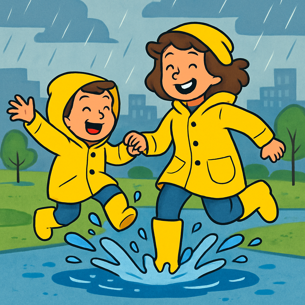 Raincoat Jump Puddle Splash paint by color