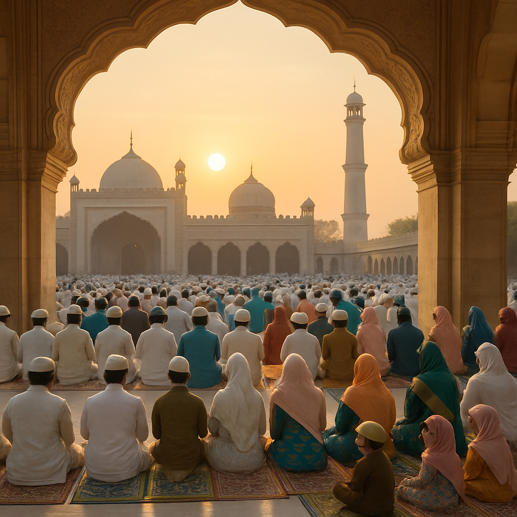 Eid Morning Prayers Courtyard DIY paint by numbers