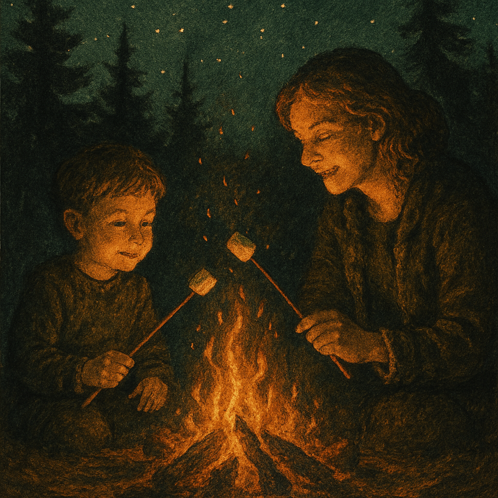 Camping Firelight Stories Number painting