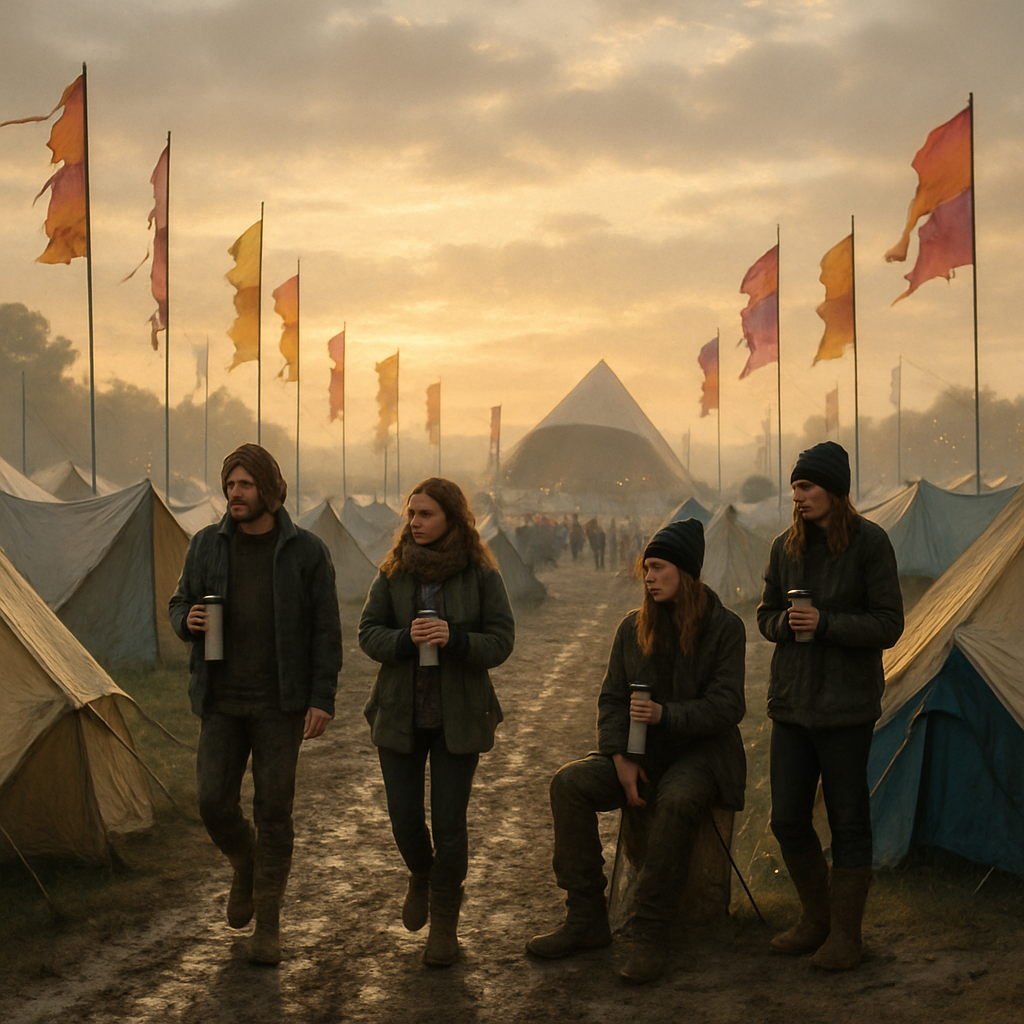 Glastonbury Festival Campers Dawn Painting by numbers kit