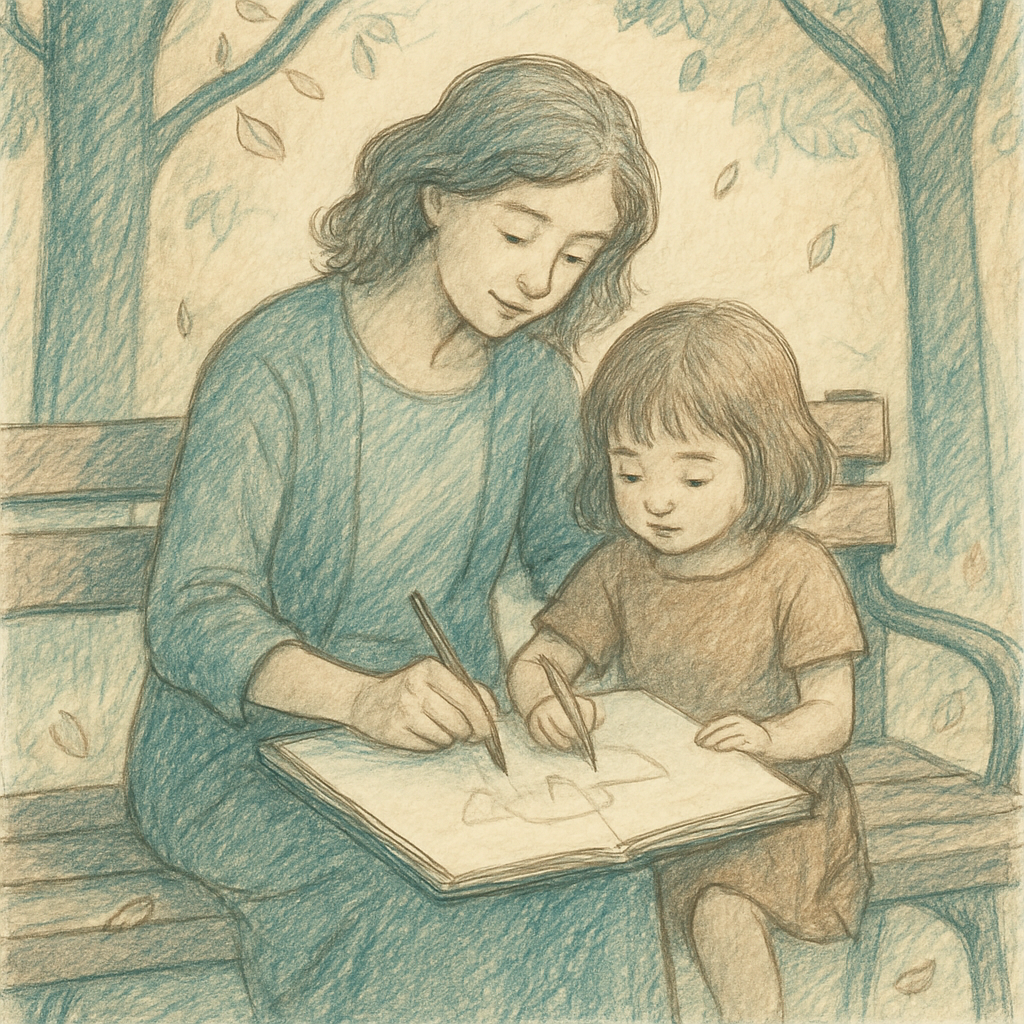 Park Bench Shared Sketchbook Number painting