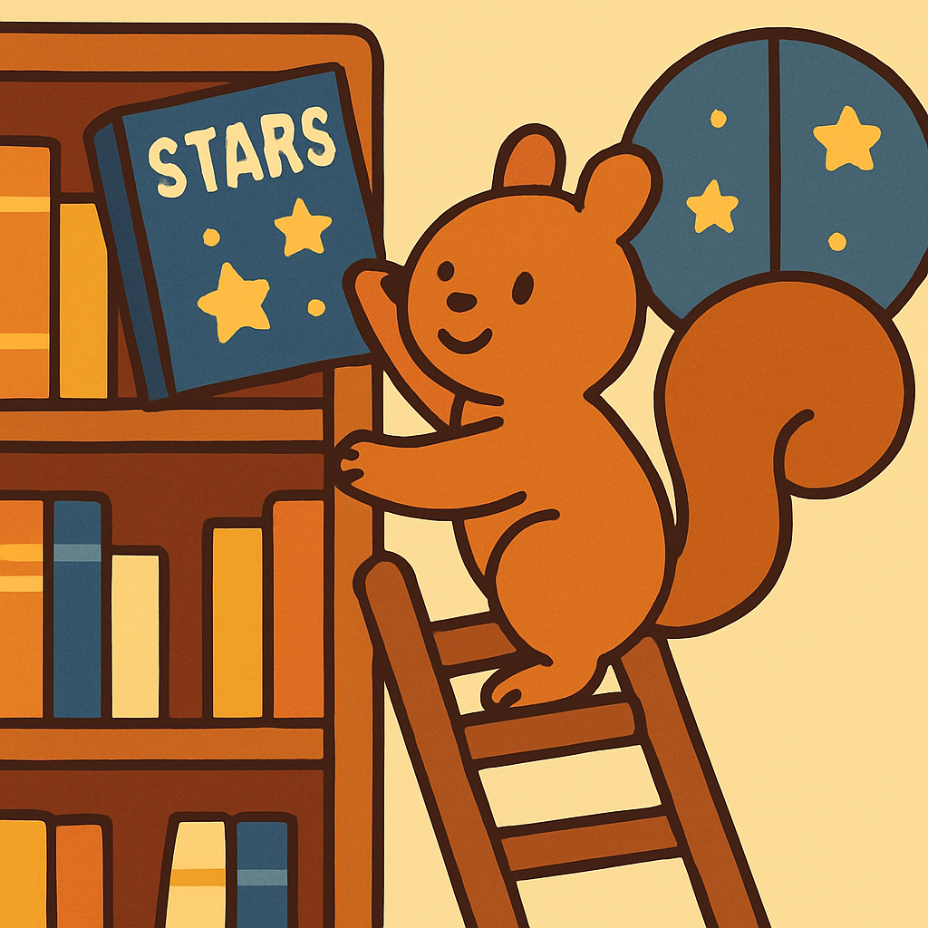 Stellar Squirrel Library Number painting