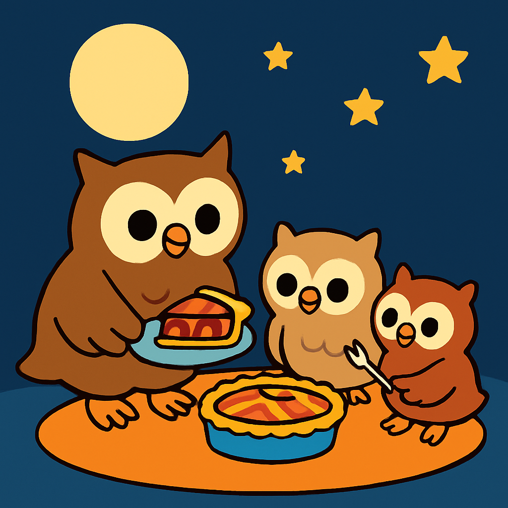 Orbiting Owl Picnic painting number kit