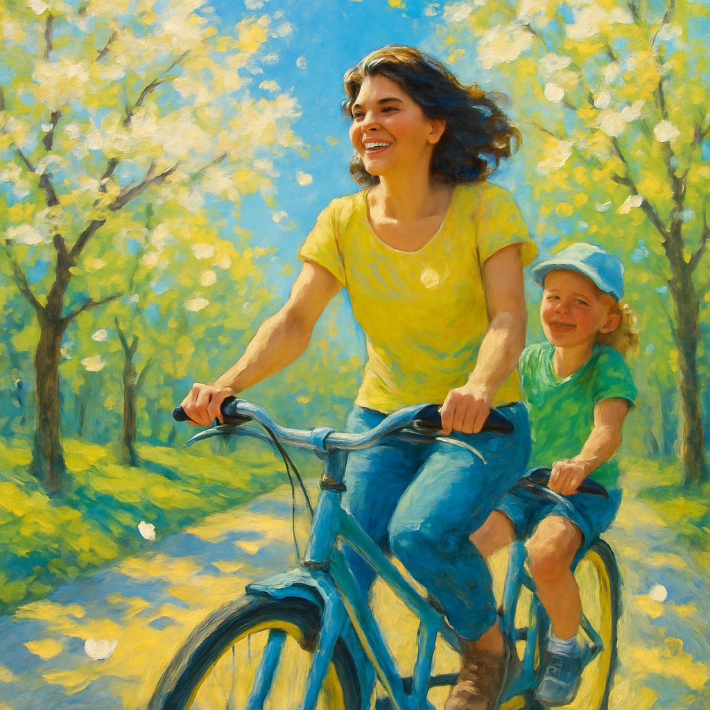 Spring Bike Tandem Smile Number painting