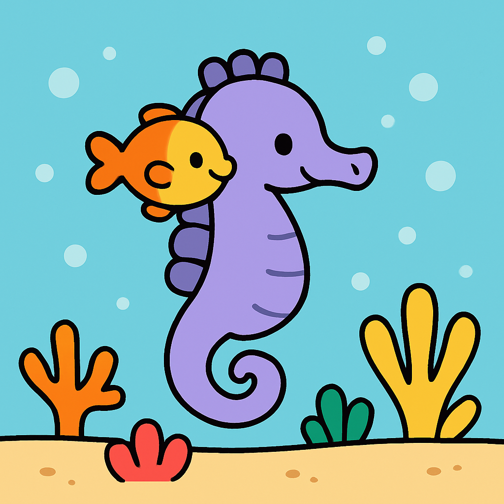 Stellar Seahorse Ride Painting by numbers kit