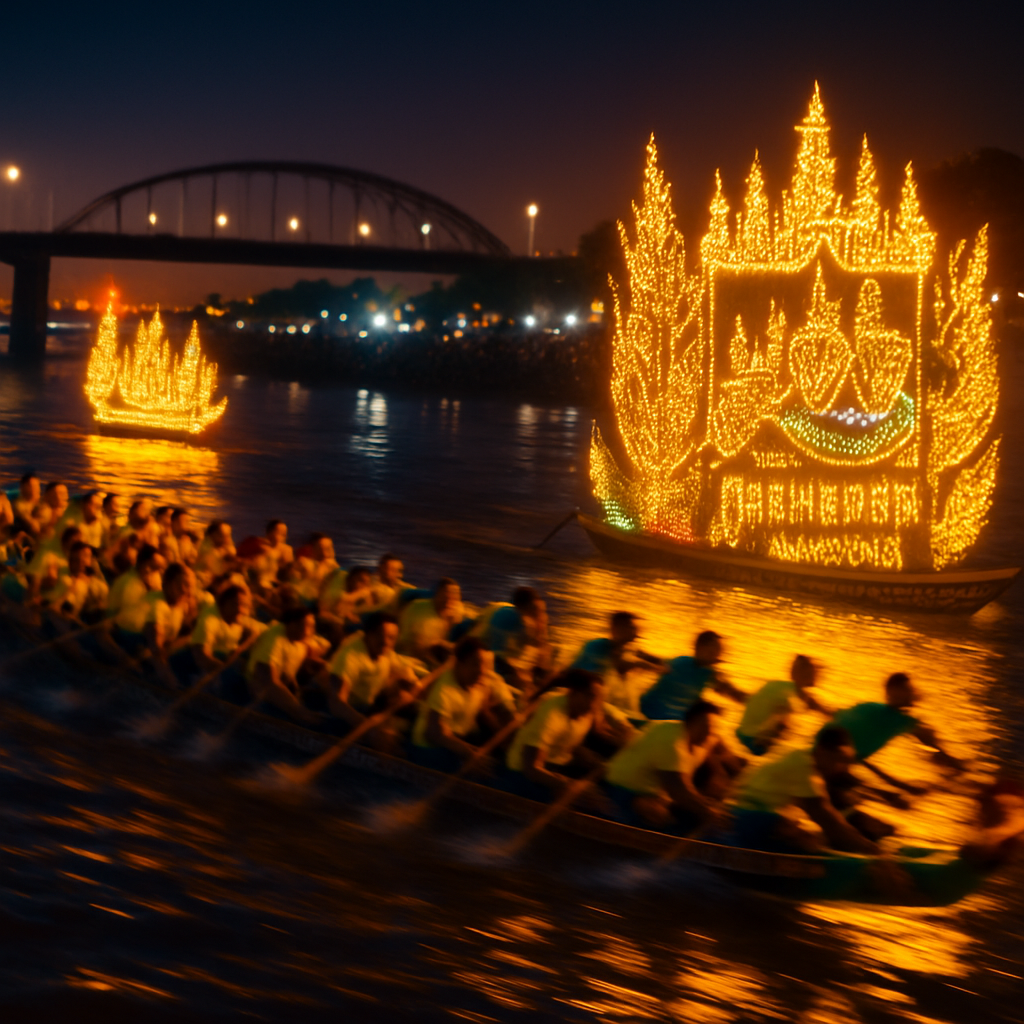 Bon Om Touk Water Festival Night DIY paint by numbers