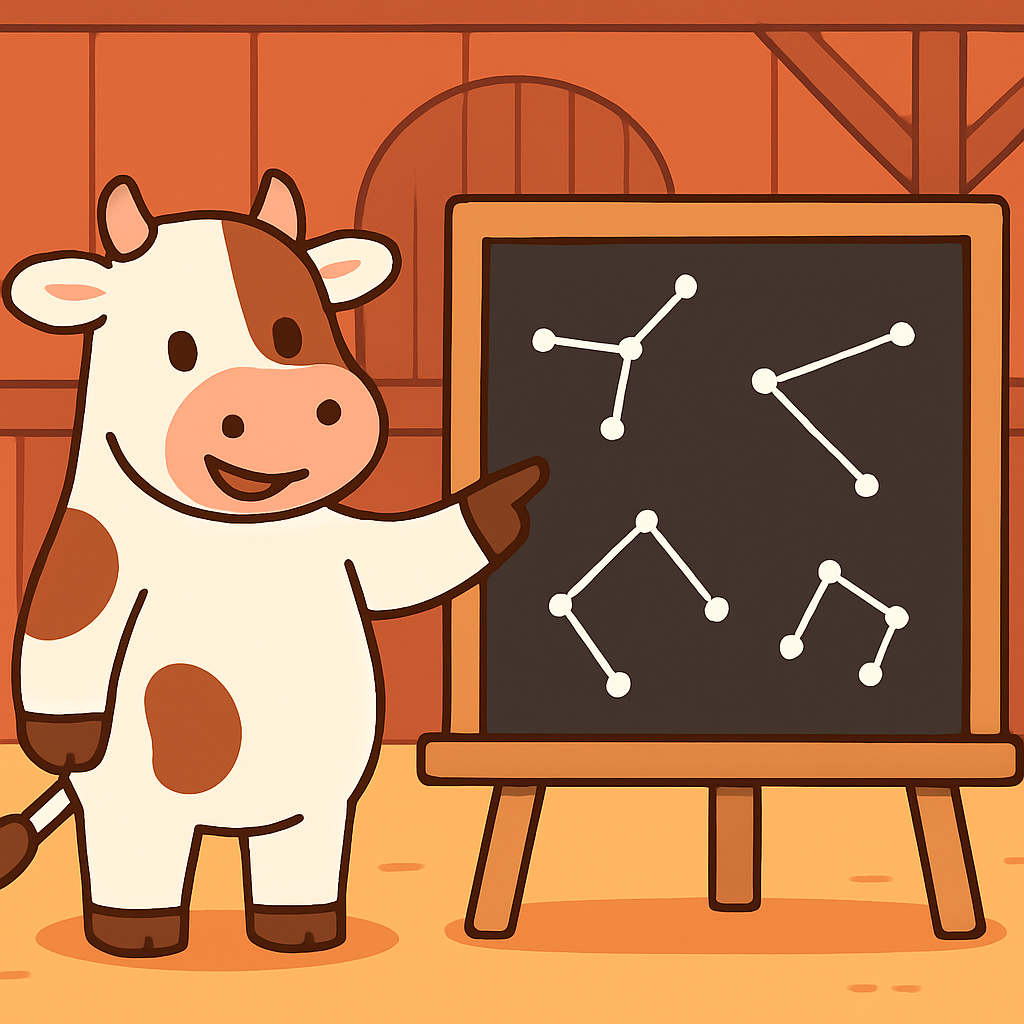 Comet Cow Classroom Number painting