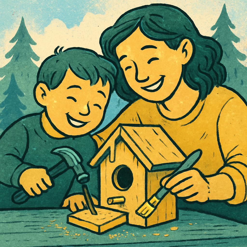 Backyard Birdhouse Building Numbered painting kits