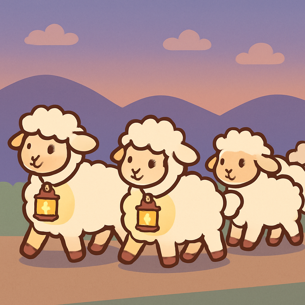 Luminous Lamb Parade paint by number