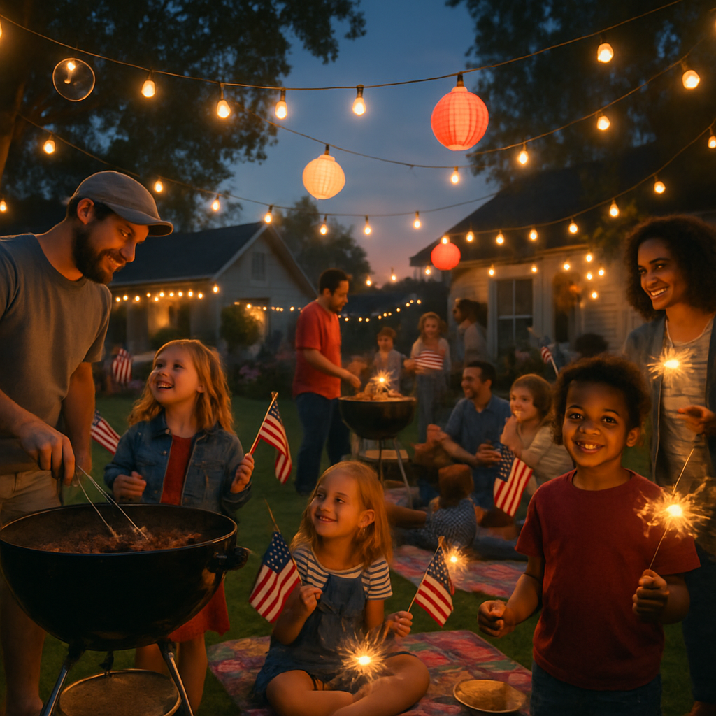 Fourth Of July Block Party Paint by numbers art