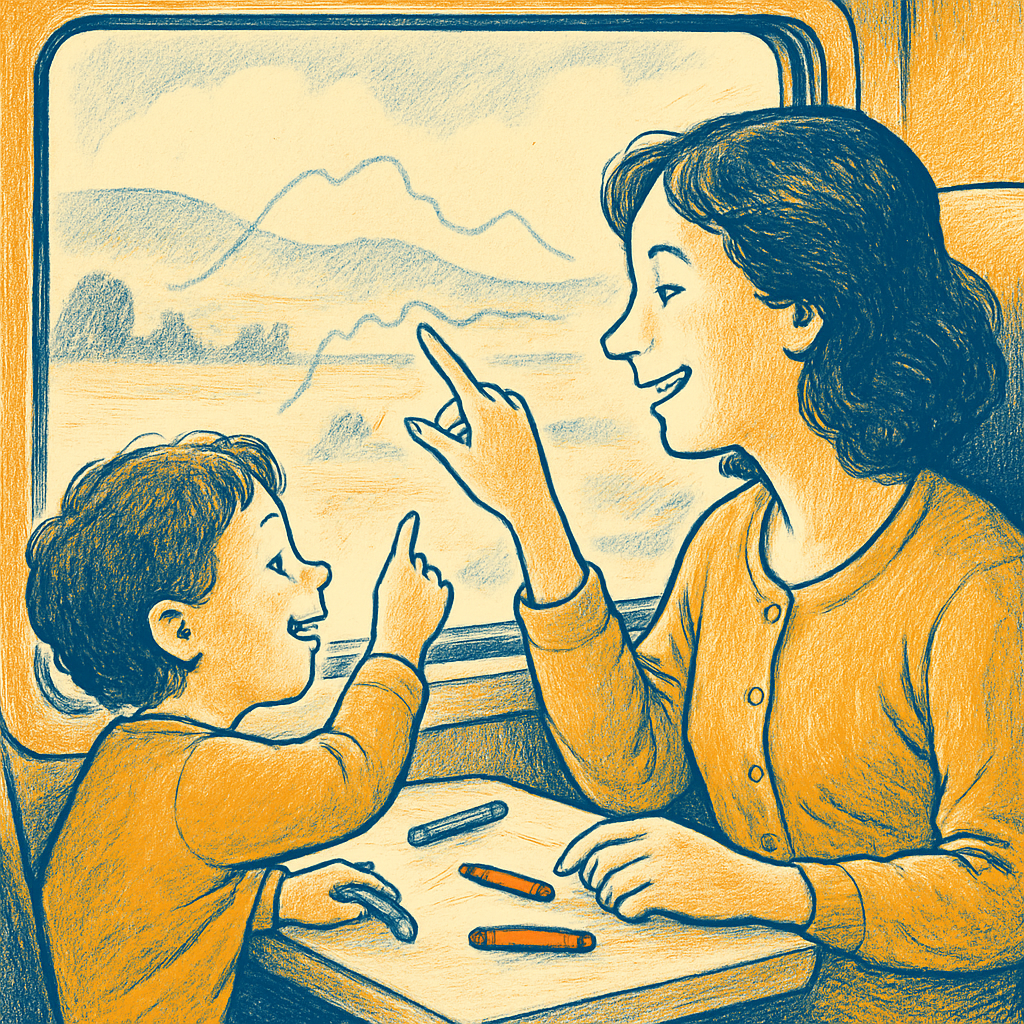 Train Window Drawing Together DIY paint by numbers