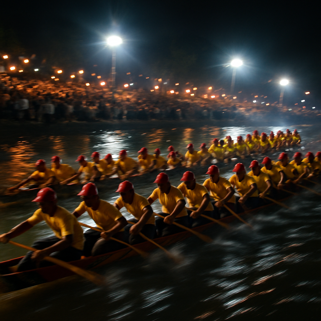 Water Festival Night Race Paint by numbers kits