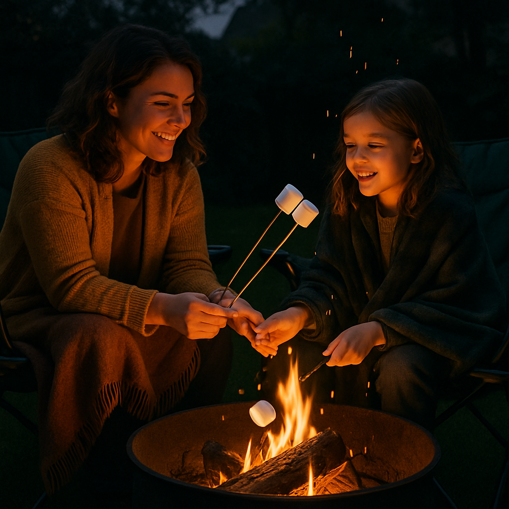 Backyard Campfire Marshmallow Roast Number painting