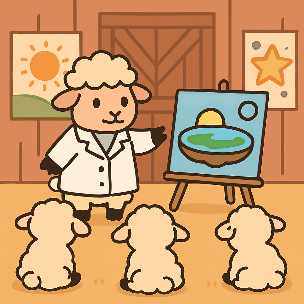 Stellar Sheep Science Number painting