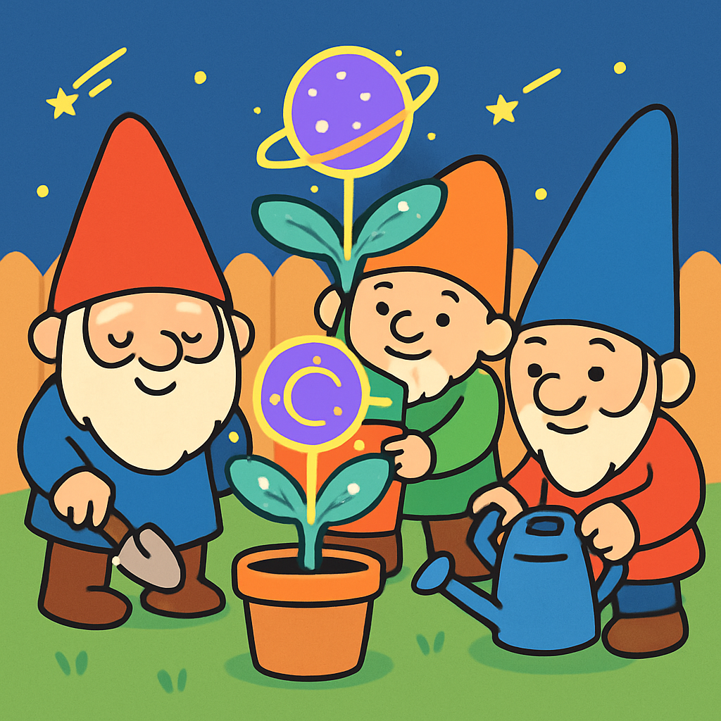 Galactic Garden Gnomes paint by number