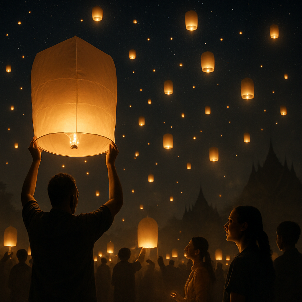 Lantern Parade At Yi Peng Thailand DIY paint by numbers