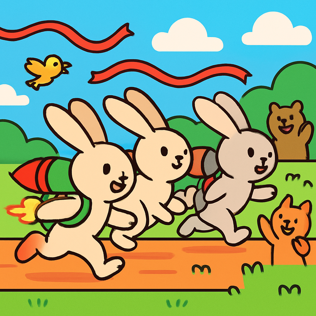 Rocket Rabbit Race Number painting