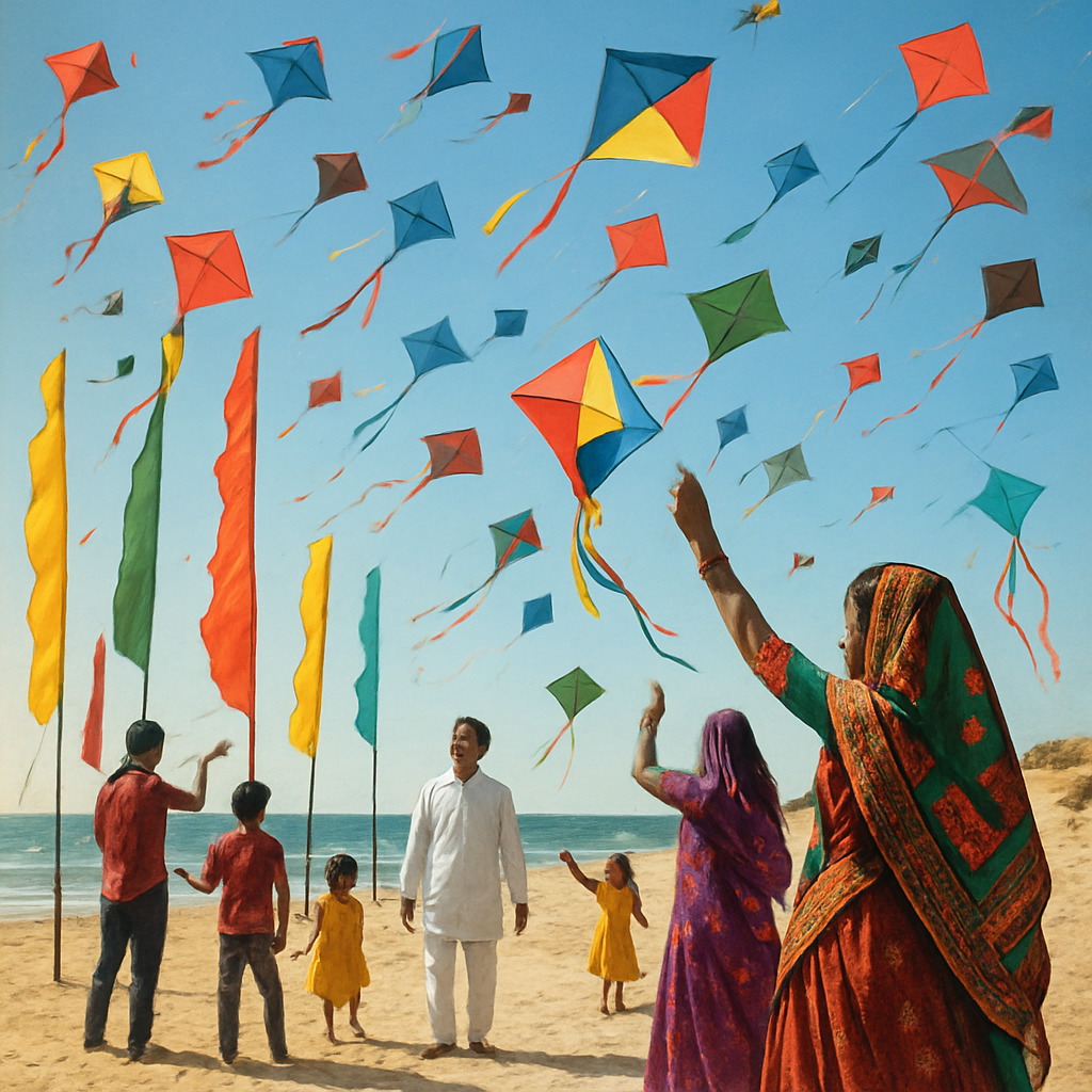 Kite Festival At Gujarat Beach Paint by numbers art