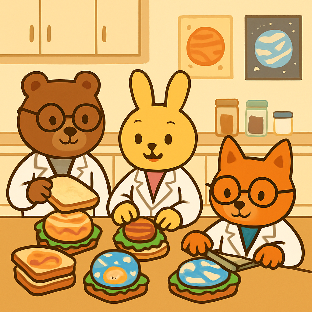 Stellar Sandwich Scientists paint by numbers