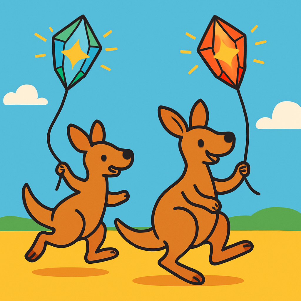 Crystal Kite Kangaroos paint by number