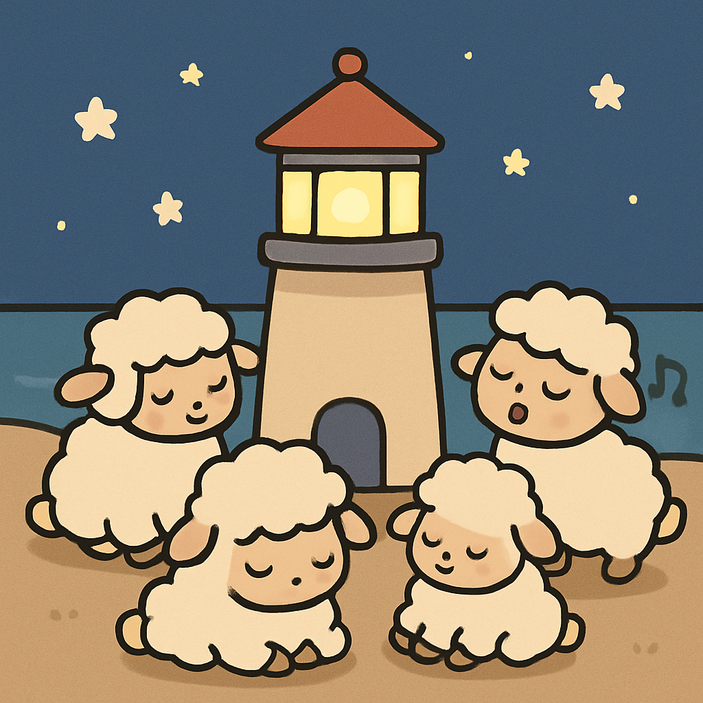 Lullaby Lighthouse Lambs DIY paint by numbers
