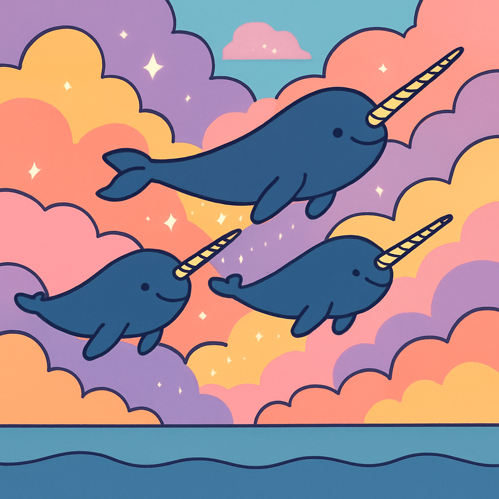 Nebula Nautical Narwhals Paint by numbers art