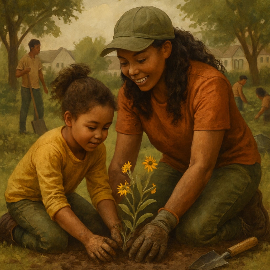 Volunteer Garden Planting Number painting