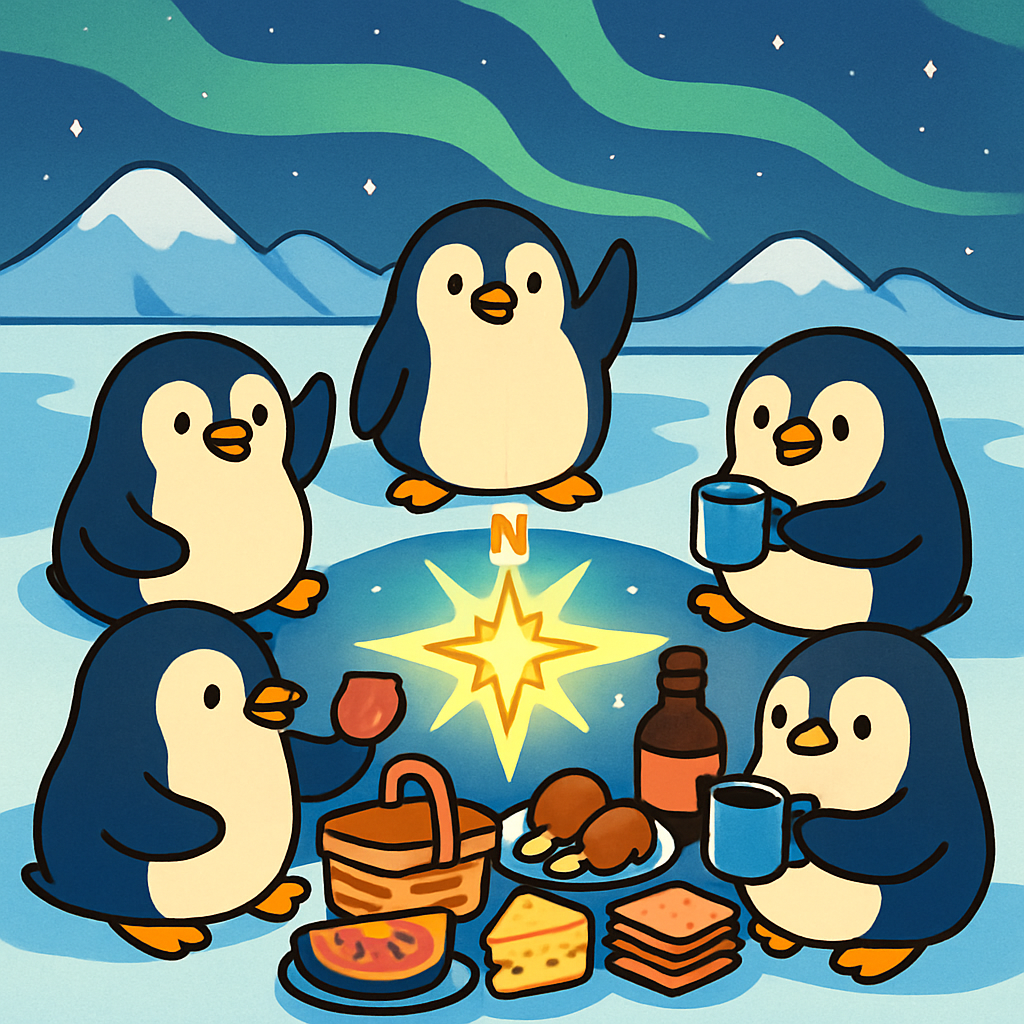 Polaris Picnic Penguins painting number kit