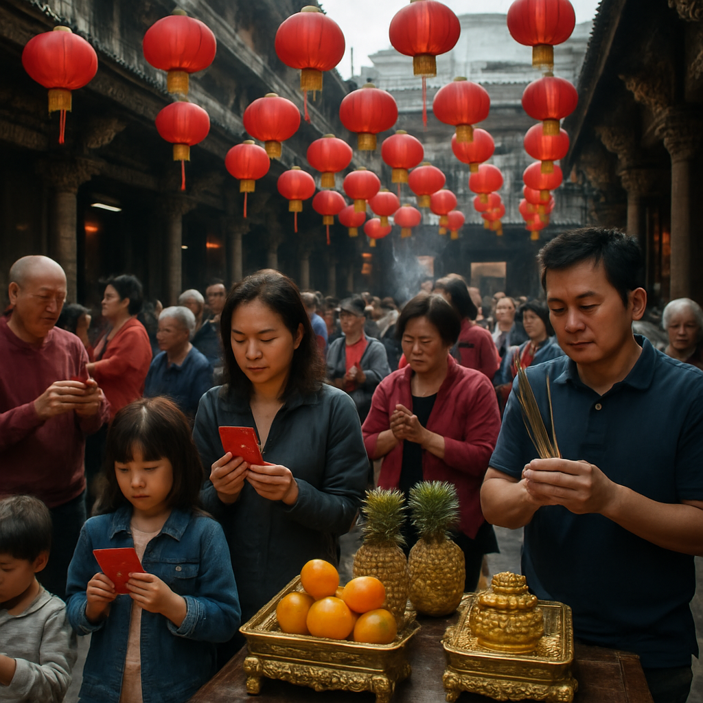 Chinese New Year Temple Offerings Numbered painting kits