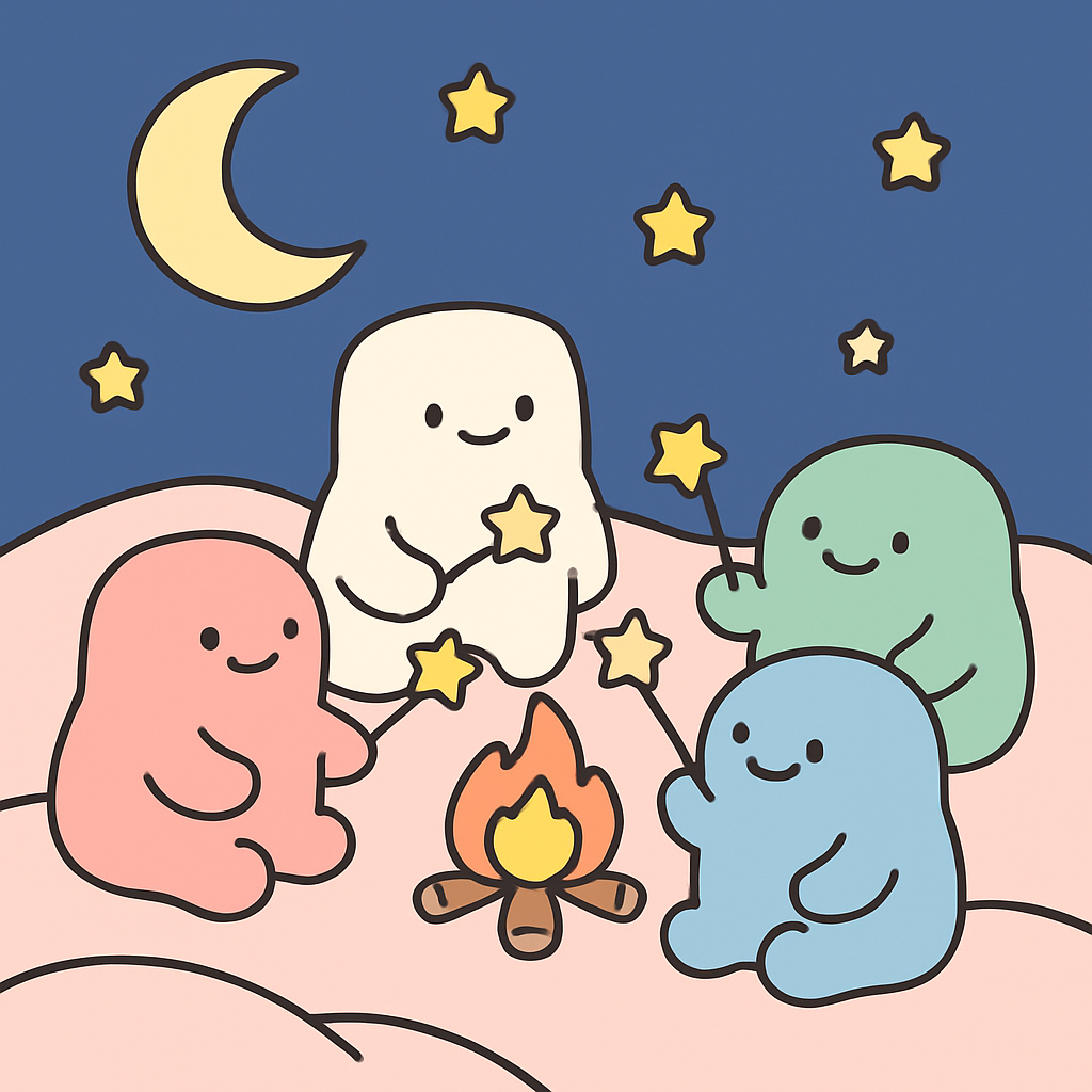 Moon Marshmallow Monsters paint by numbers