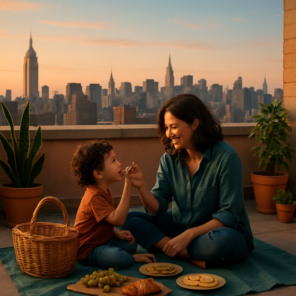 City Rooftop Picnic painting number kit