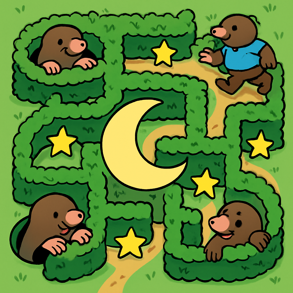 Moon Maze Moles painting number kit