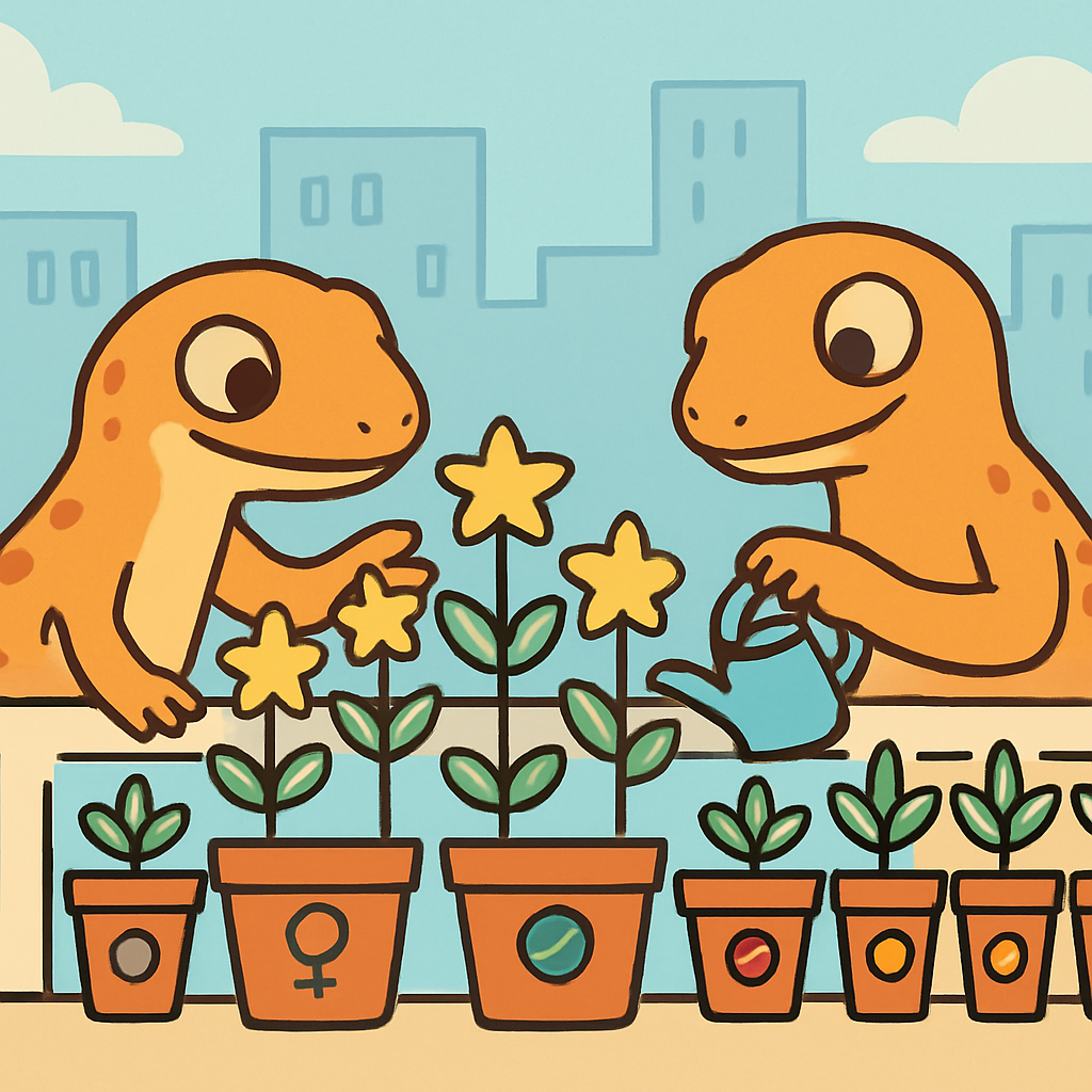 Galaxy Gardening Geckos painting number kit