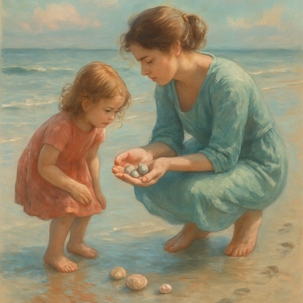 Seaside Shell Collecting Paint by numbers art
