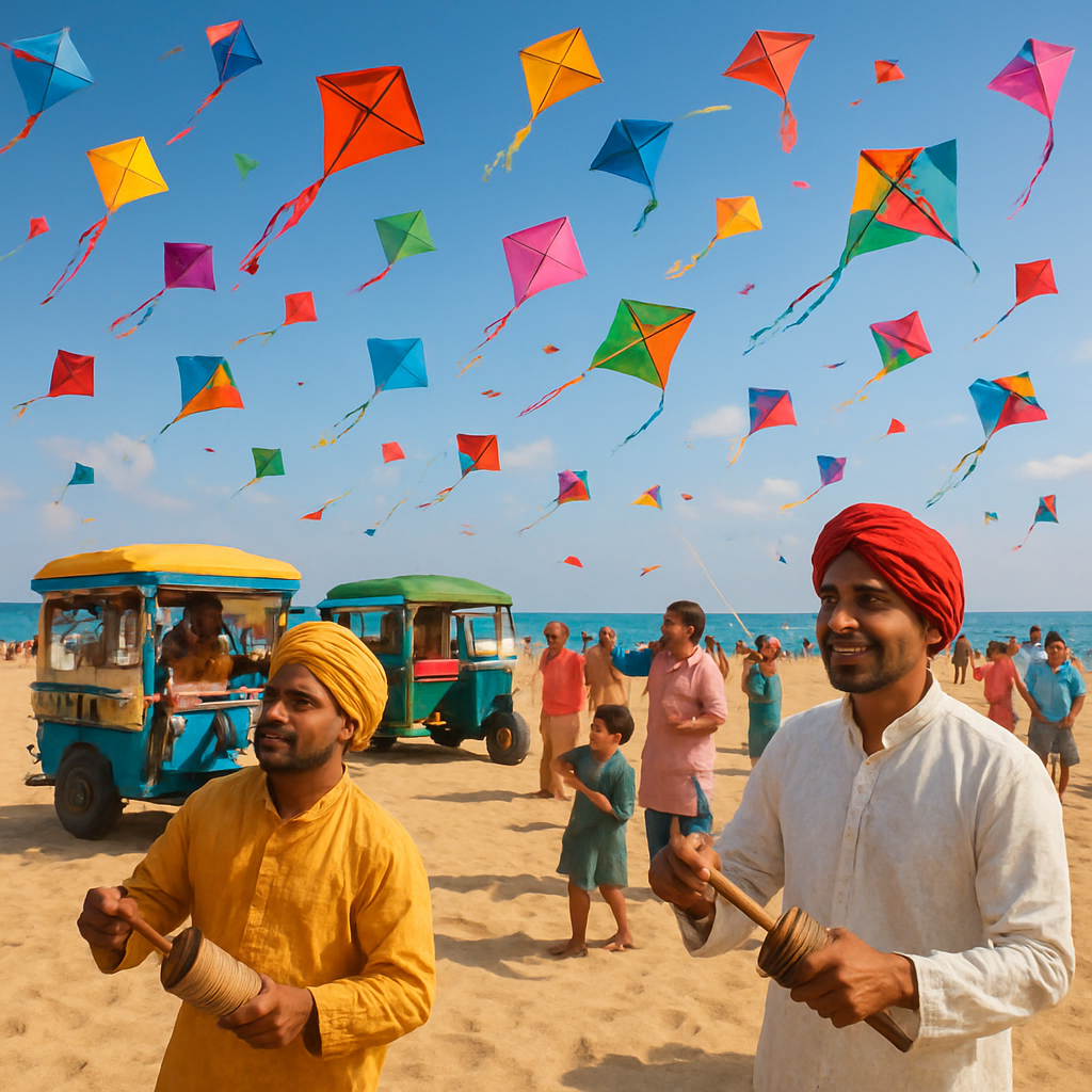 Gujarat International Kite-Flying Fiesta Paint by numbers art