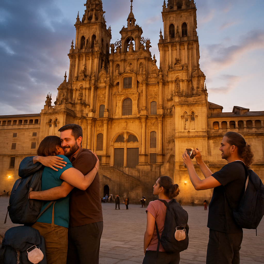 Camino Pilgrim Evening Arrival paint by color