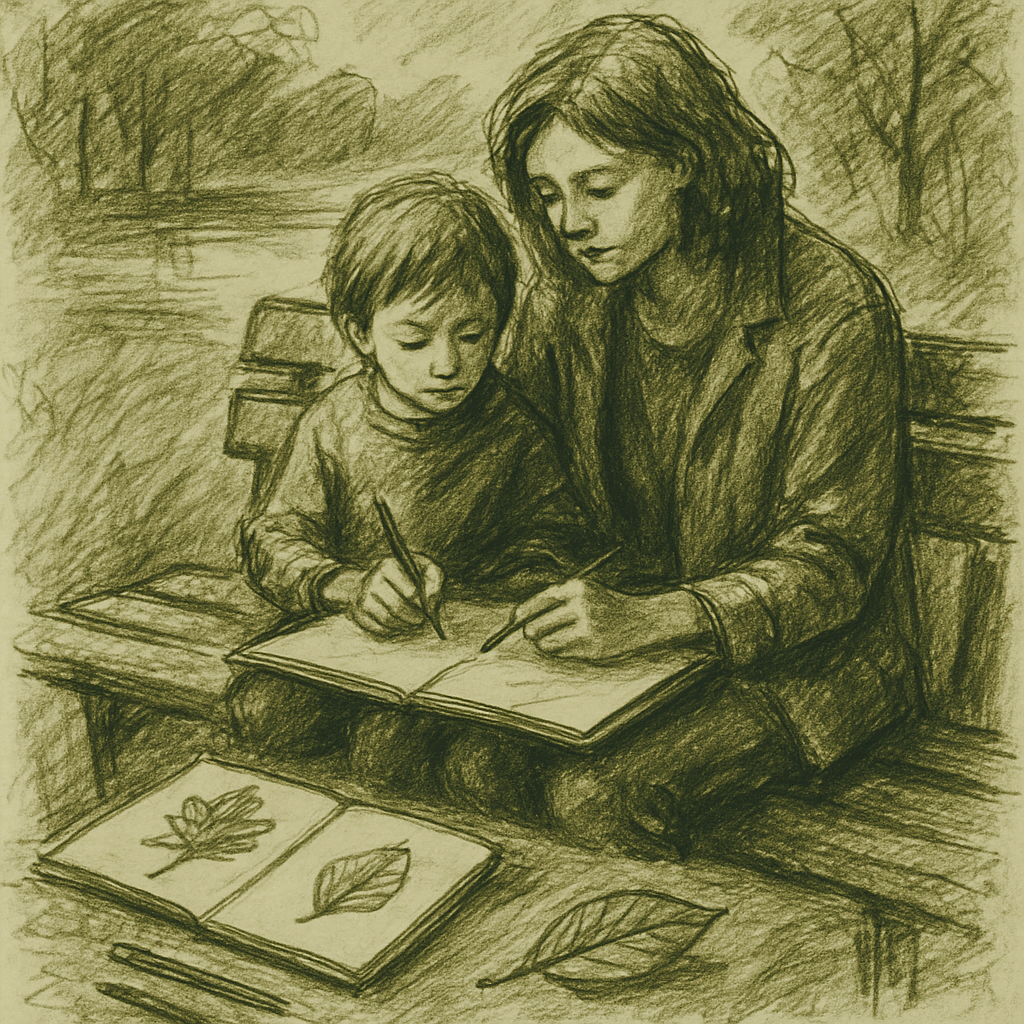 Park Bench Sketching Lesson Paint by numbers kits