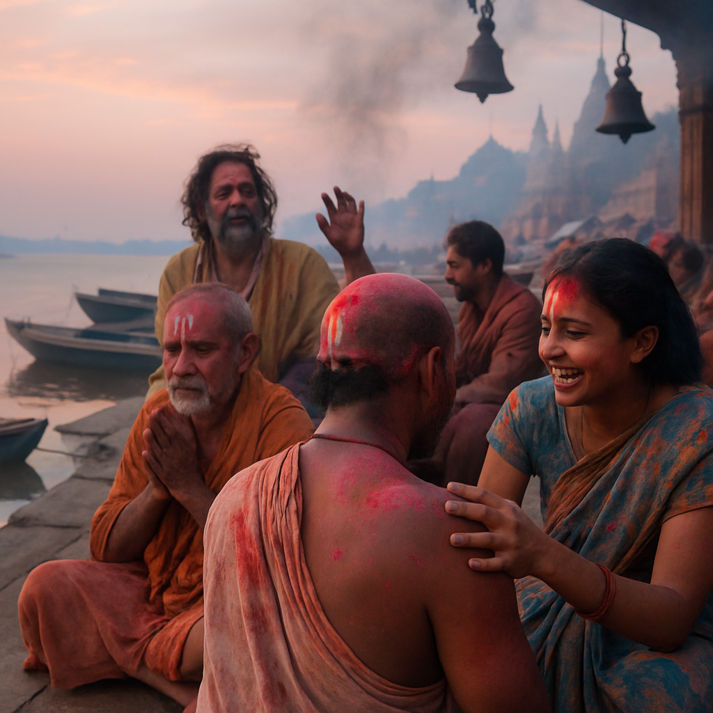 Holi Ritual At Varanasi Sunrise Painting by numbers kit