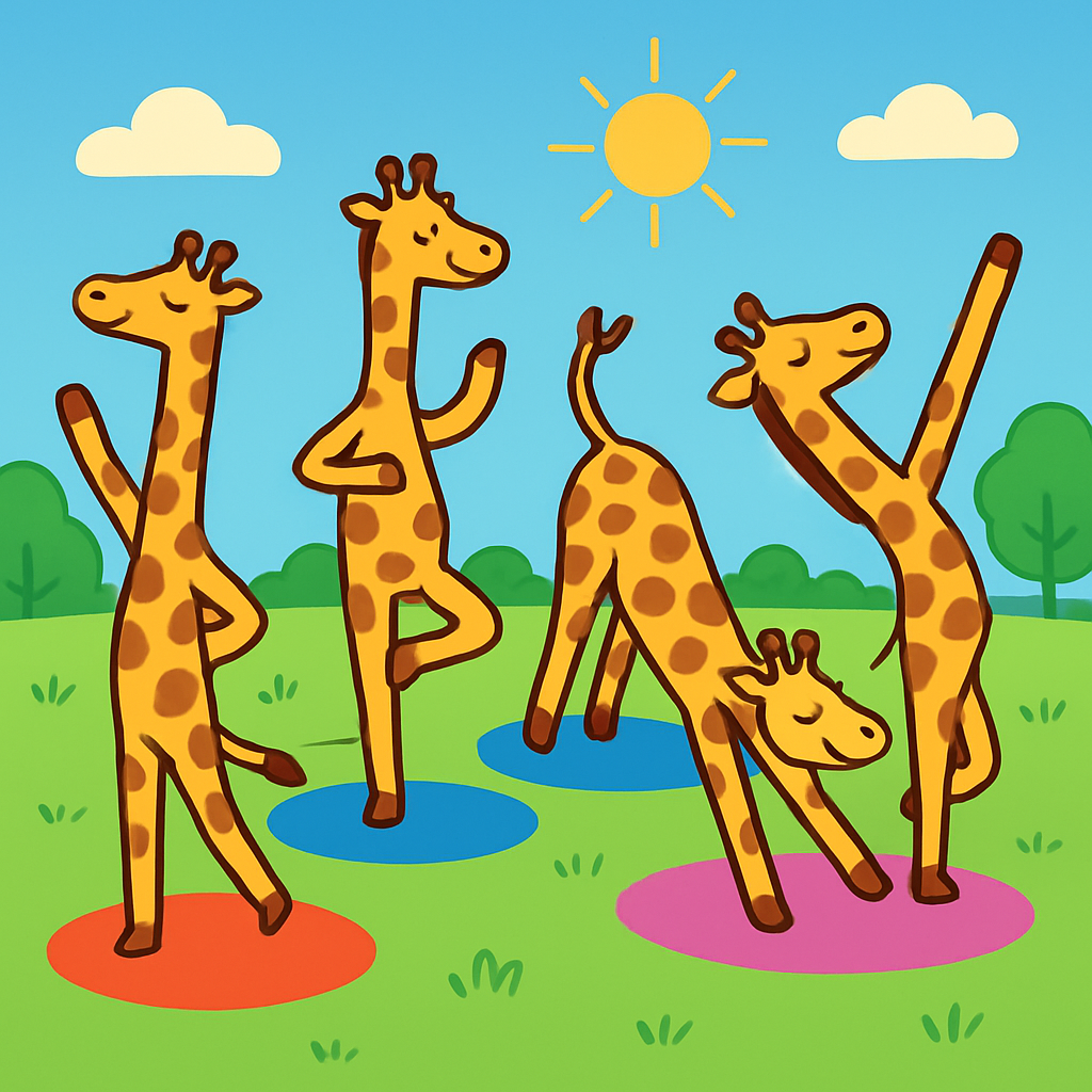 Galaxy Gymnast Giraffes Numbered painting kits