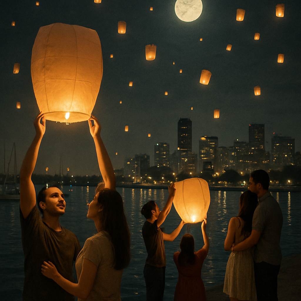 Taipei Harbor Lantern Uprising Painting by numbers kit