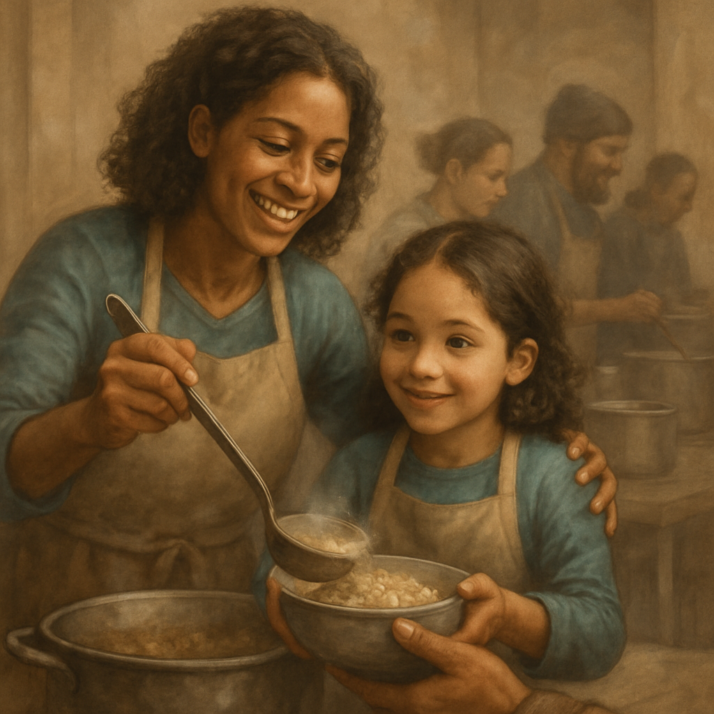 Volunteer Soup Kitchen Service Painting by numbers kit