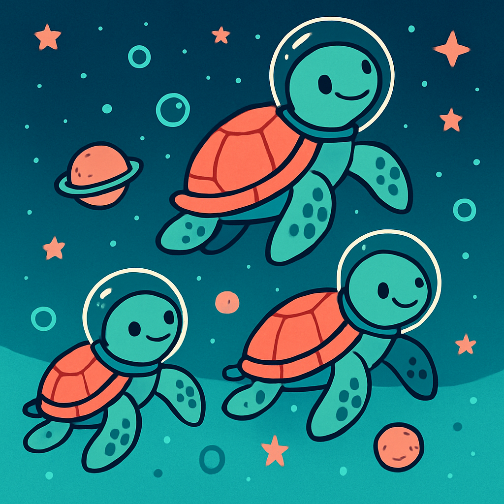 Cosmic Turtle Parade DIY paint by numbers