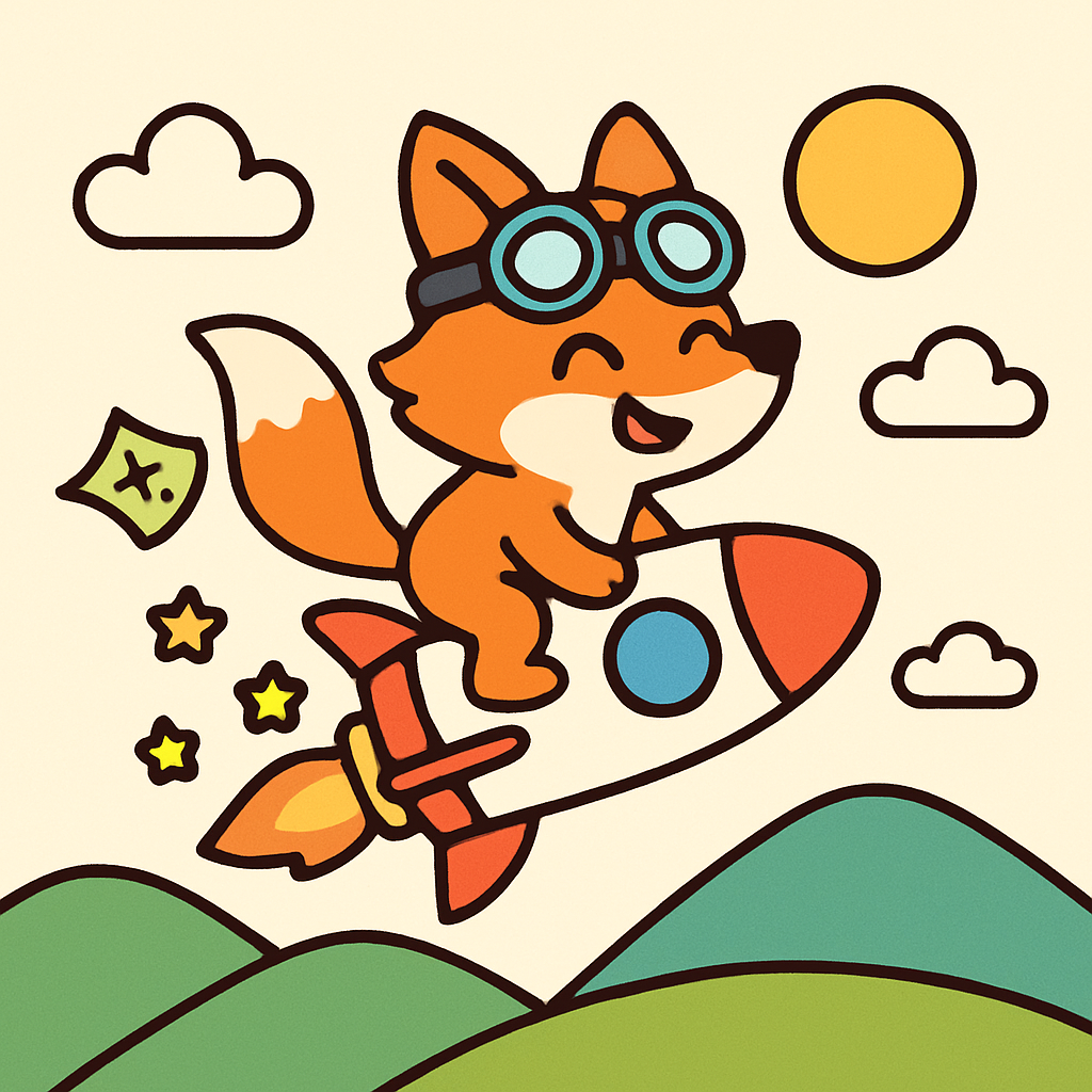 Rocket Riding Fox Painting by numbers kit