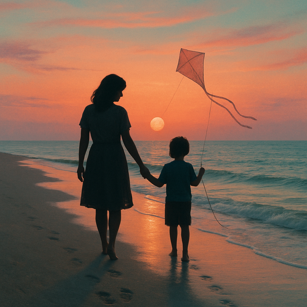 Seaside Sunset Walk Number painting