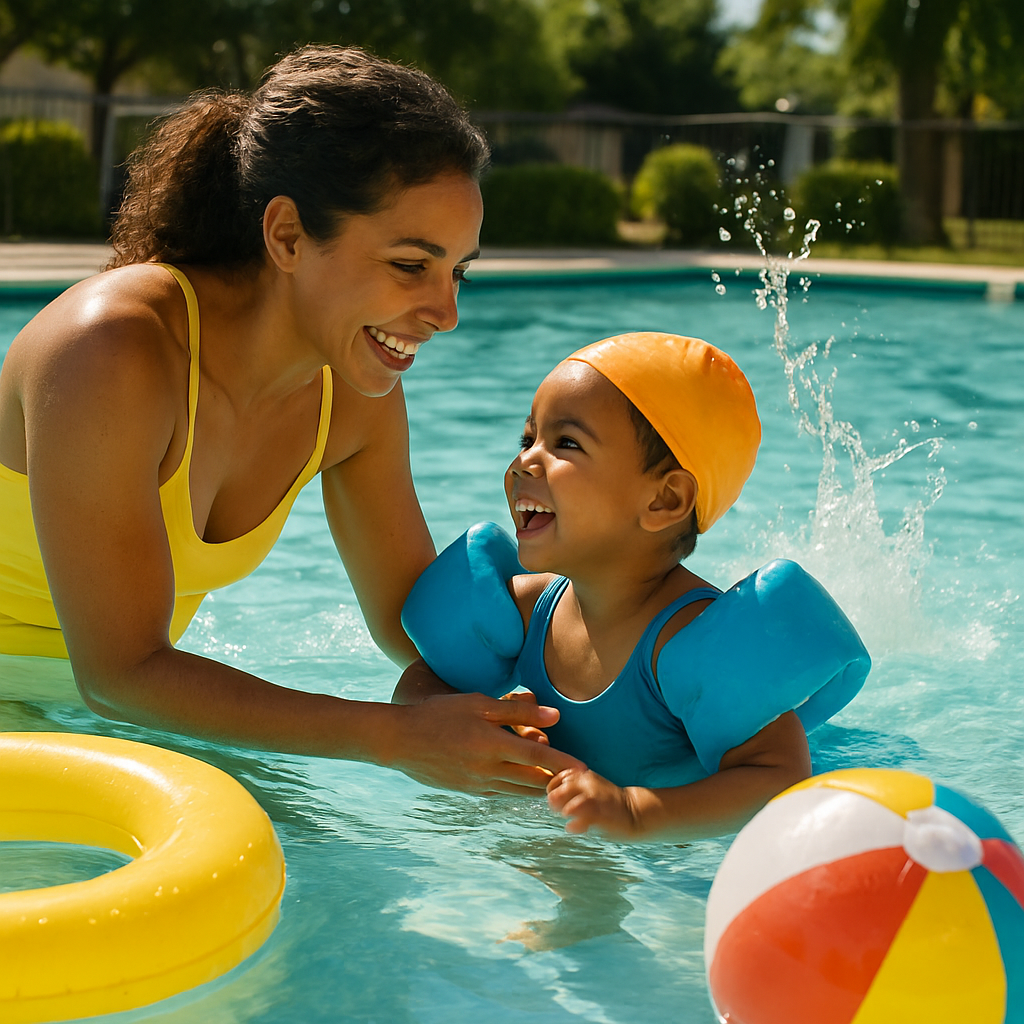 Poolside Teach To Swim Number painting