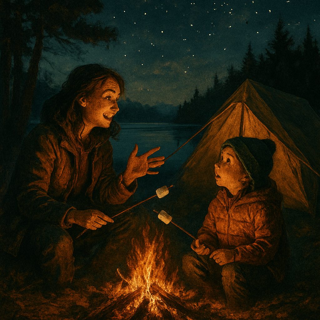 Camping Story By Campfire Number painting