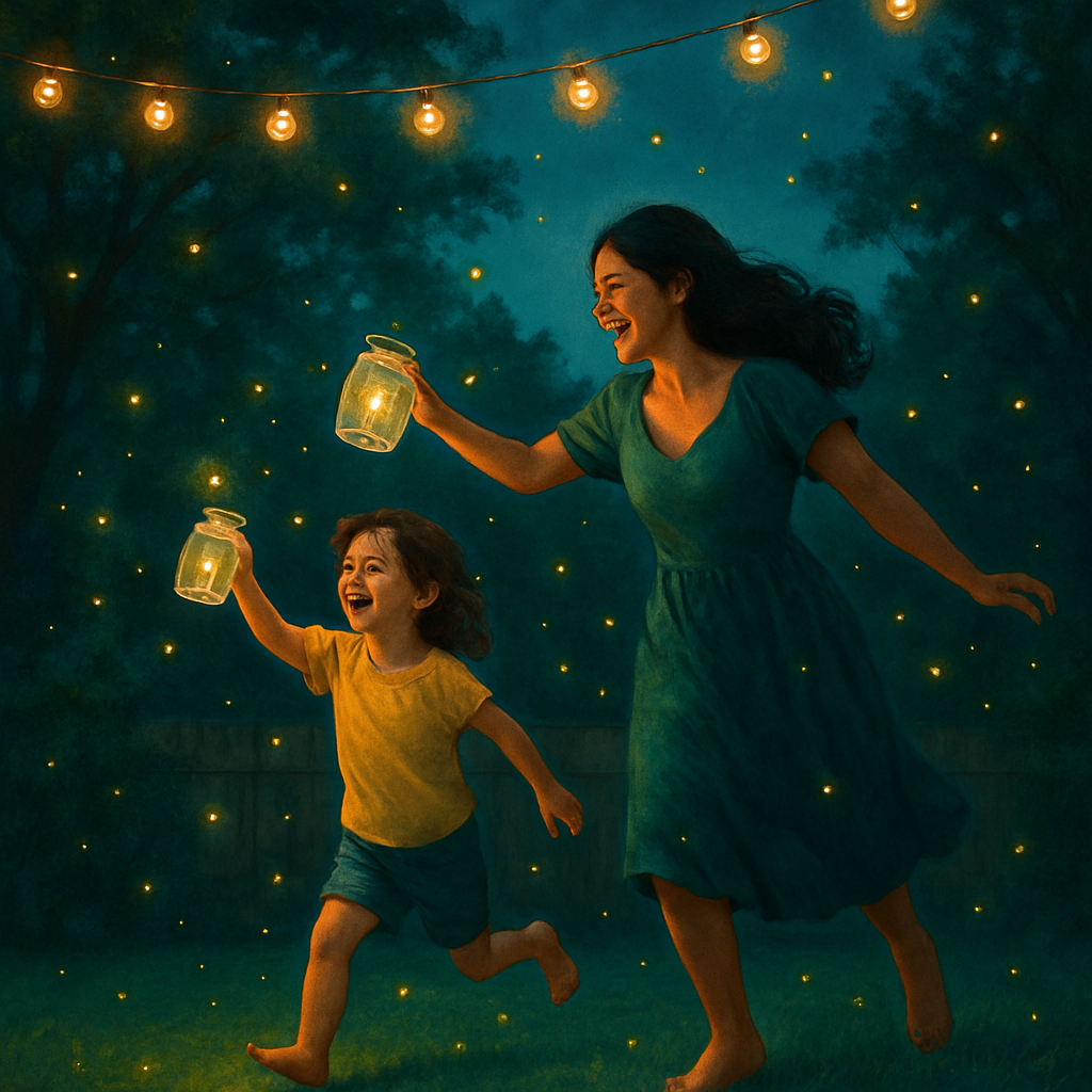 Backyard Firefly Chase Painting by numbers kit