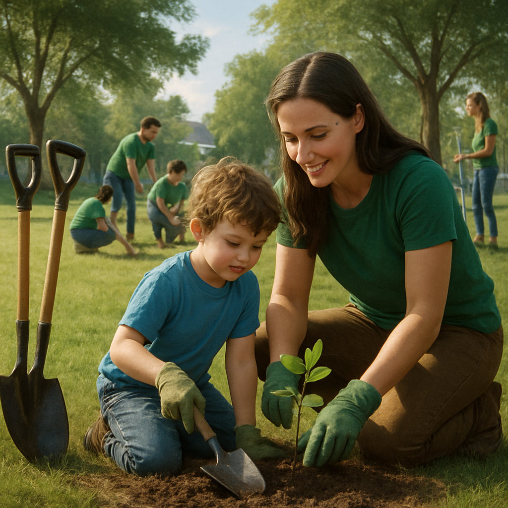Neighborhood Tree Planting paint by color